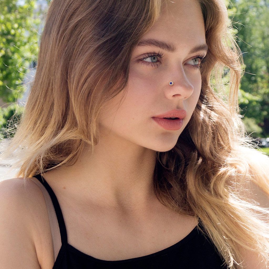 Double dome L shape nose ring