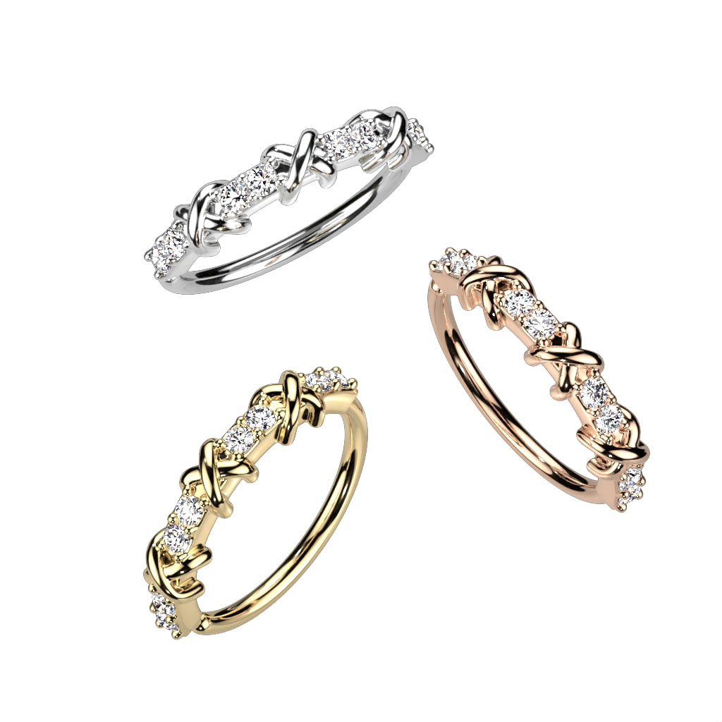 CZ and Criss Cross  Hoop