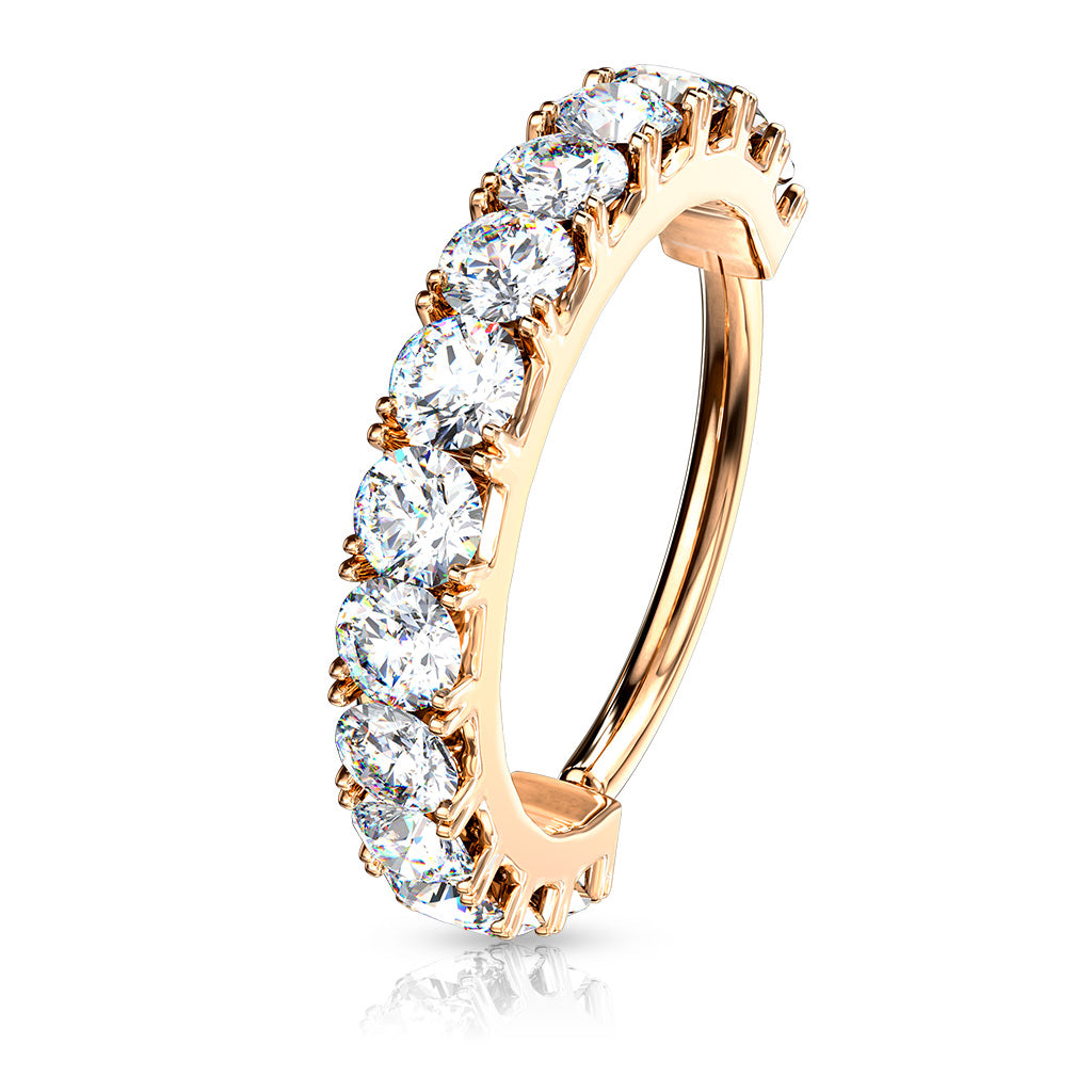 CZ Lined Nose Hoop, Daith Earing, Accessories Women