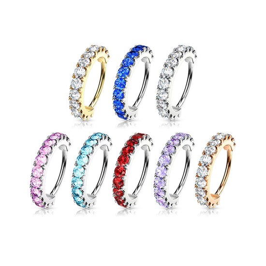 CZ Lined Nose Hoop, Daith Earing, Accessories Women