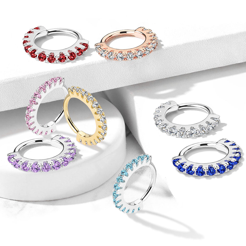 CZ Lined Nose Hoop, Daith Earing, Accessories Women