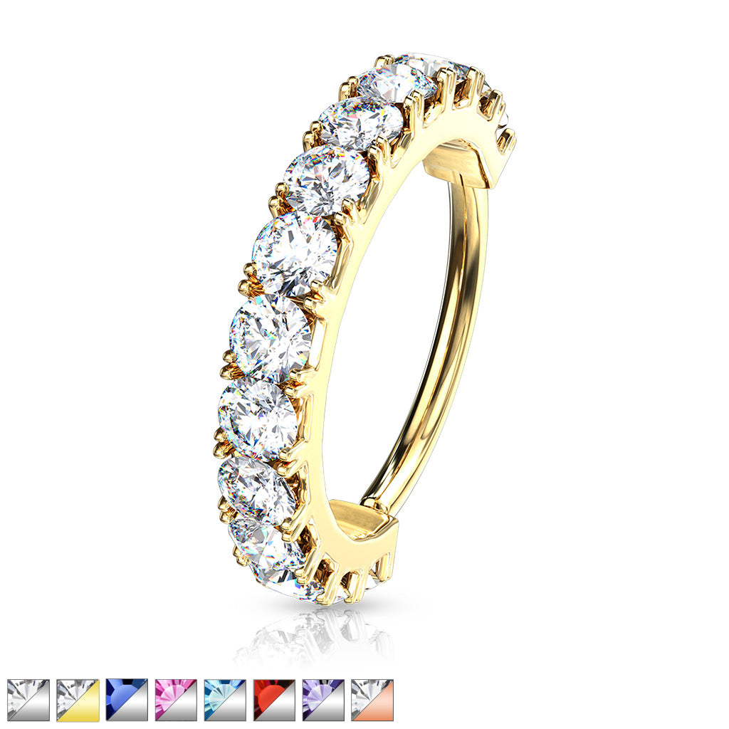 CZ Lined Nose Hoop, Daith Earing, Accessories Women