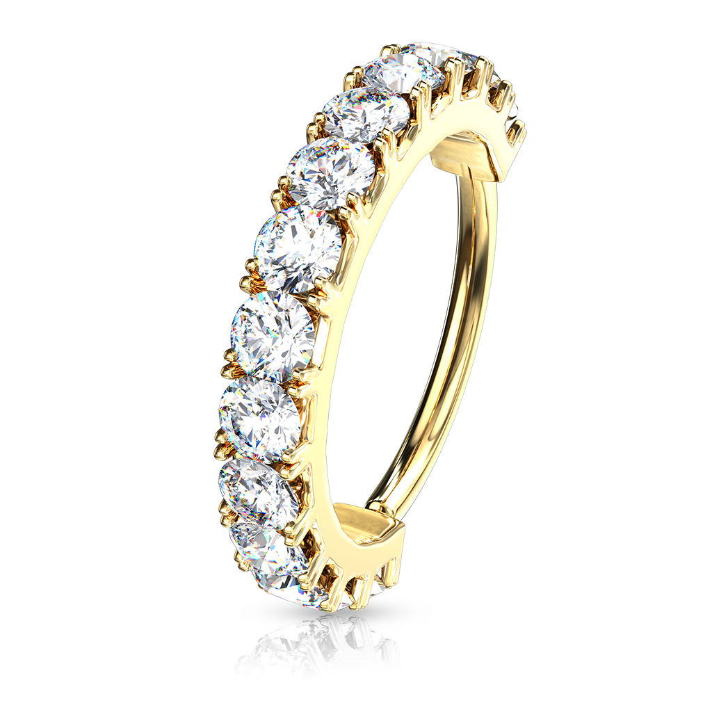 CZ Lined Nose Hoop, Daith Earing, Accessories Women