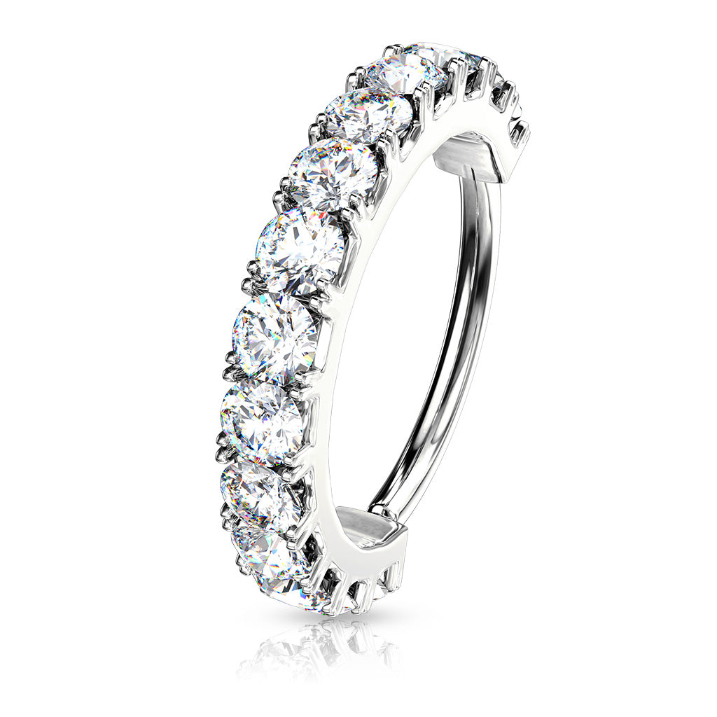 CZ Lined Nose Hoop, Daith Earing, Accessories Women