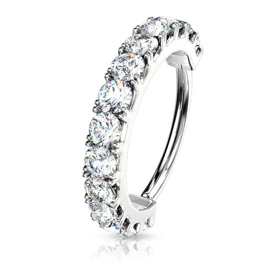 CZ Lined Nose Hoop, Daith Earing, Accessories Women