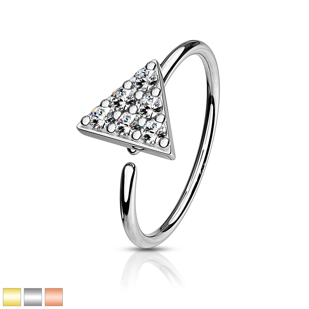 CZ Triangle Bendable Hoop Rings