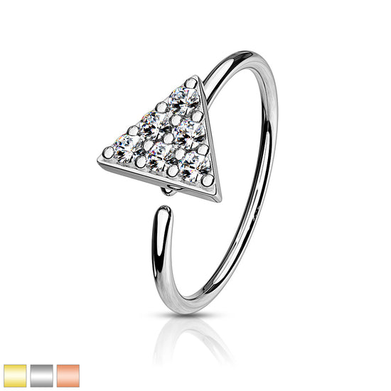 CZ Triangle Bendable Hoop Rings