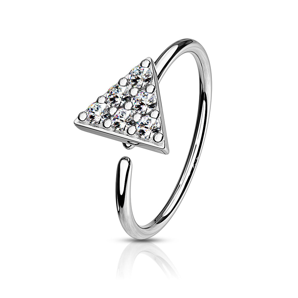 CZ Triangle Bendable Hoop Rings