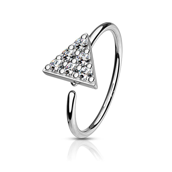 CZ Triangle Bendable Hoop Rings