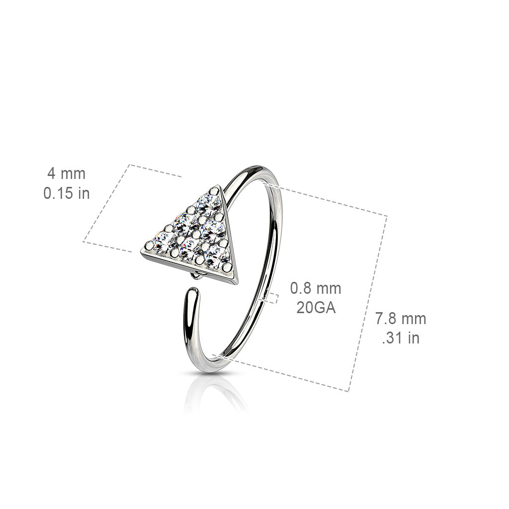 CZ Triangle Bendable Hoop Rings – artwellsbodyart