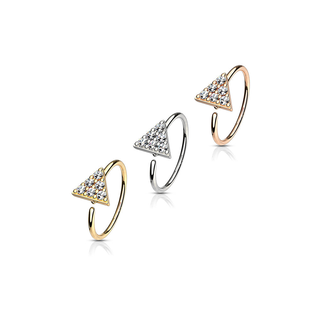 CZ Triangle Bendable Hoop Rings