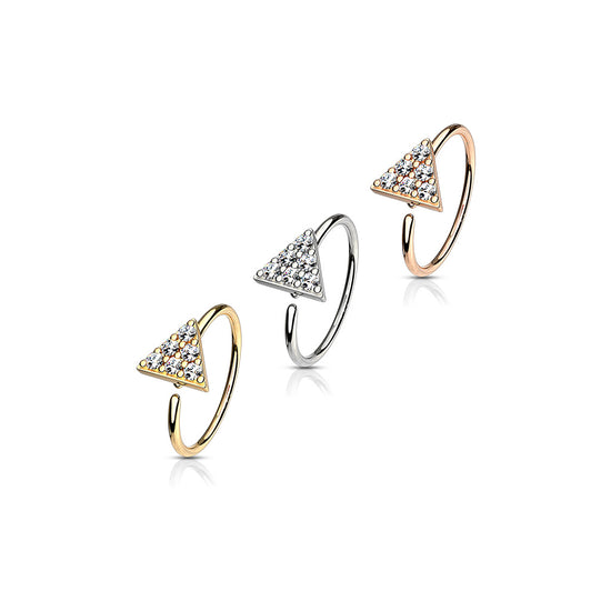 CZ Triangle Bendable Hoop Rings