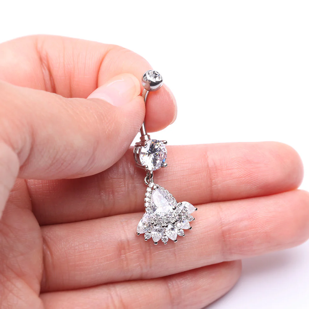 Crown Jewels Cubic Zirconia Belly Button Rings