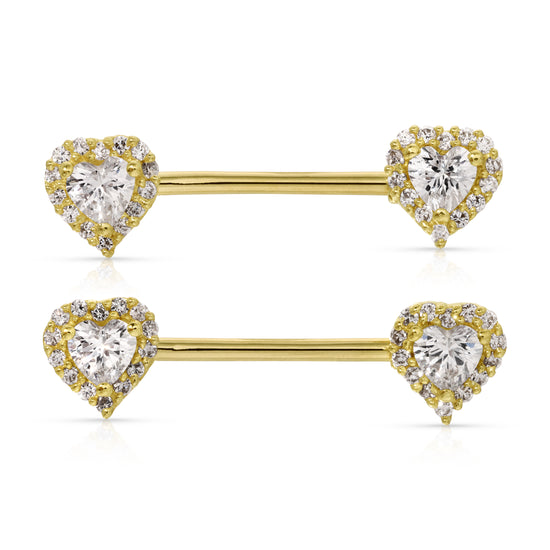 Rose Gold Heart Filigree Nipple Shield Ring-Rose Gold - BM25.com