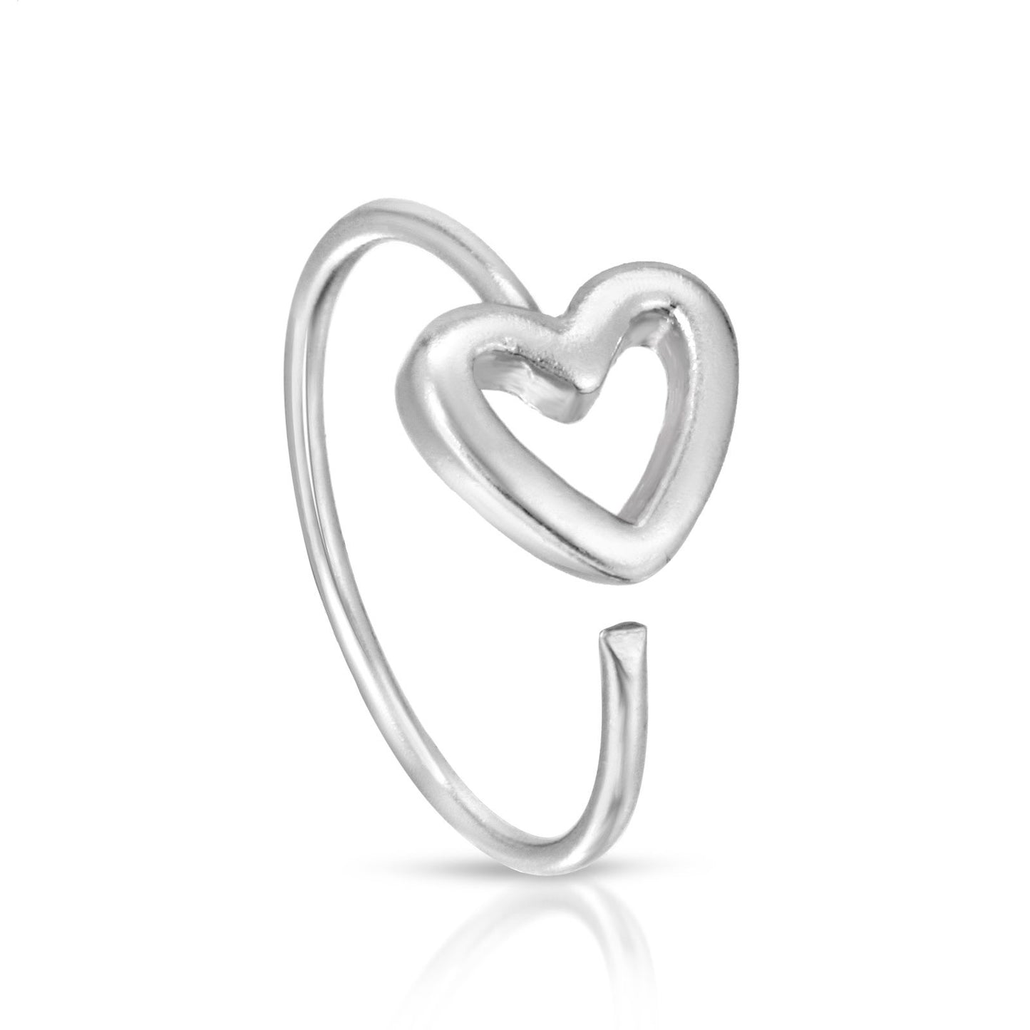 Load image into Gallery viewer, Gold heart hoop nose ring
