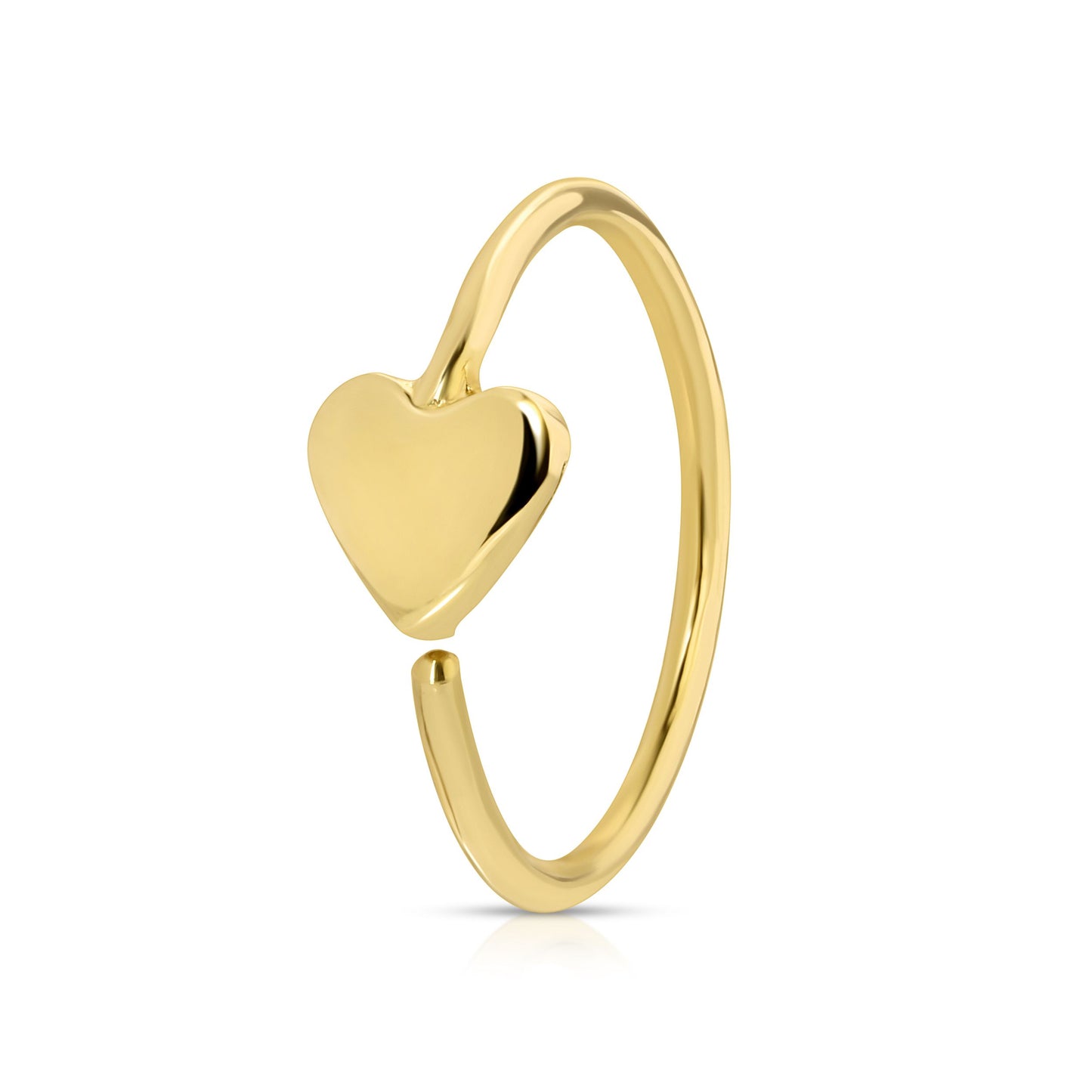Load image into Gallery viewer, Gold heart  hoop nose ring
