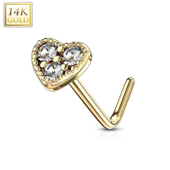 Arena heart  L shape nose ring