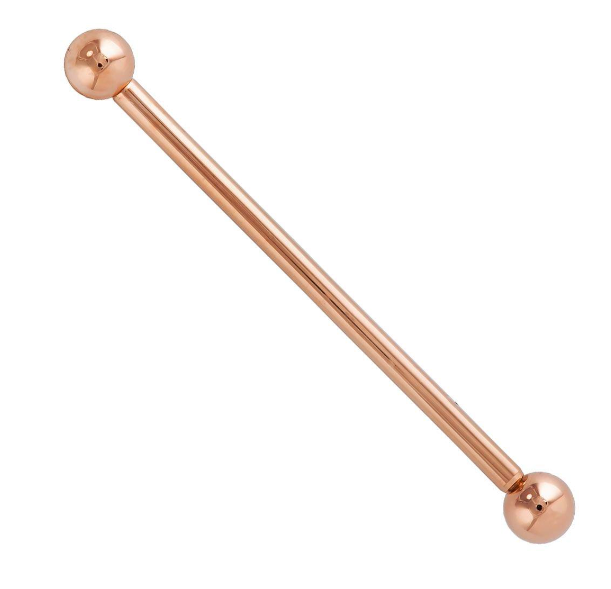 14K Solid Gold Industrial Barbell