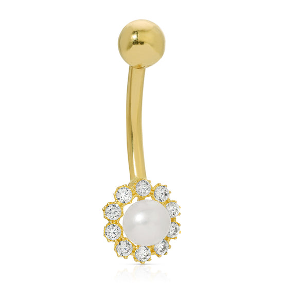 Load image into Gallery viewer, Mother of pearl belly Ring

