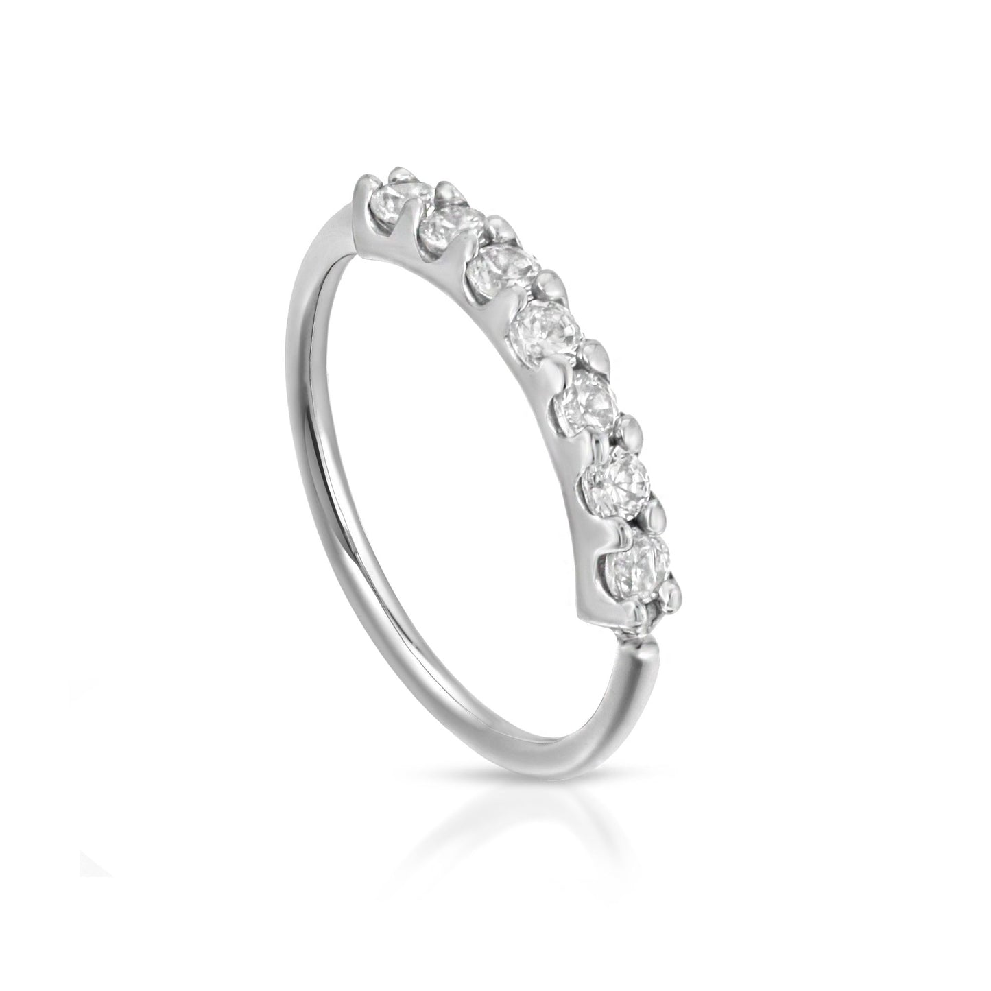 7 star diamond hoop nose ring