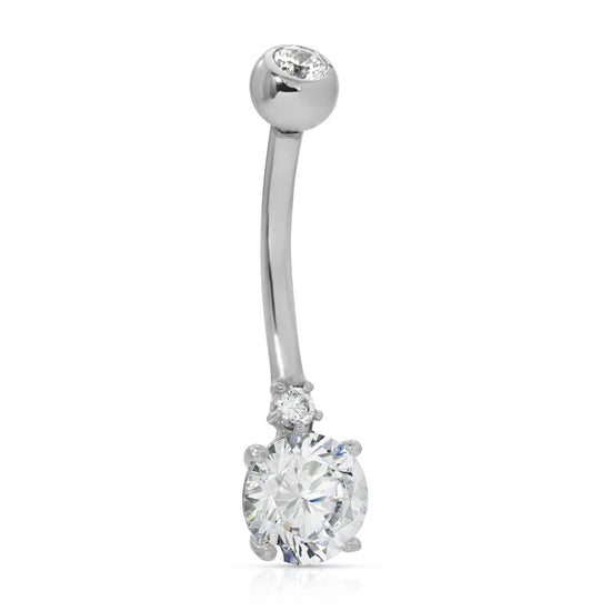 Double stone belly Ring